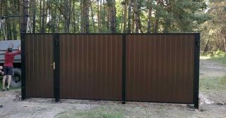 Купить распашные ворота из профнастила Лысьва, цена от 2702 руб.